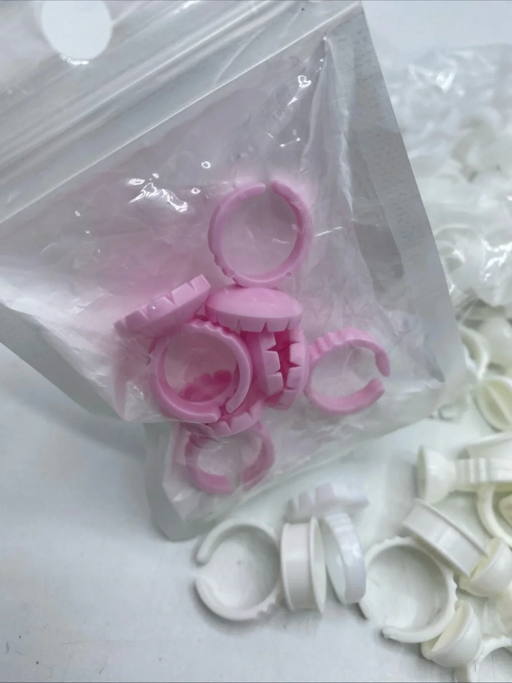 Disposable Glue Rings Tattoo Pigment Cup Holders for Eyelash Extension Lot - Picture 2 of 4